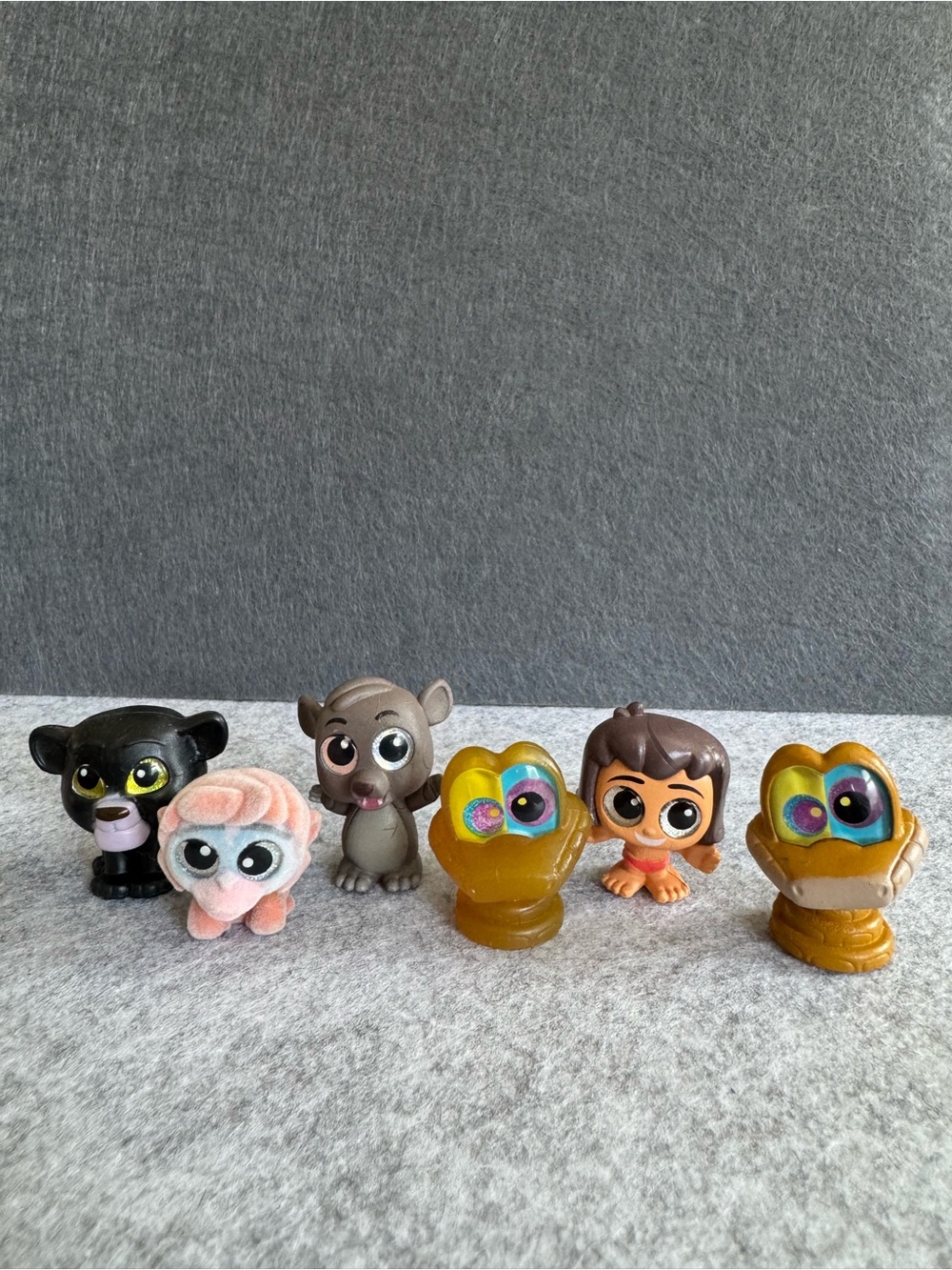 Disney Doorables- Jungle Book Mogli, Baloo, Flocked King Louie, Kaa, Bagheera